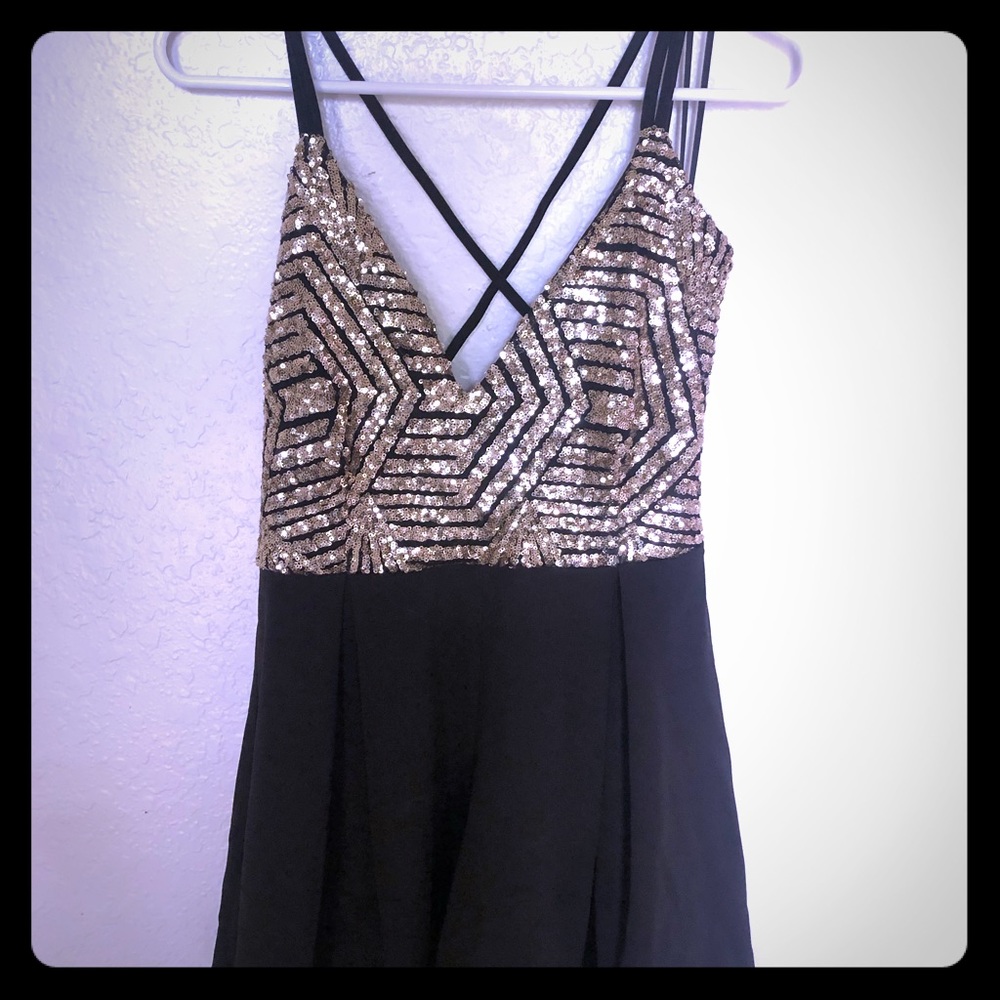 Black and gold romper
